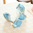 thumbnail image 5 of NOKIO Kids Princess Party Sandals Children'S Princess Glitter Sandals Girls' Princess Sandals Girls Rhinestone Bow Closed Toe Sequin PU Shoes High Heel Shoes Wedding Prom Party, 5 of 8