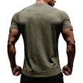thumbnail image 4 of Mens Short Sleeve T Shirt Summer Muscle Slim Fitted Crewneck Longline Tees Shirts for Gym Workout, 4 of 5