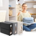 thumbnail image 1 of Xihbxyly Caja de Almacenamiento Plegable para Ropa de Cama, Diseño de Ventana Transparente, Fácil Acceso, Organizador Versátil para Sábanas y Fundas Nórdicas, Color Gris Beige, Tamaño 38 X 33 X 12 Cm, 1 of 6
