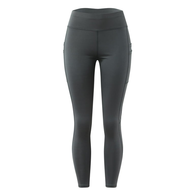 Cathalem Cotton Yoga Pants with Pockets High-waist Slim-fitting -lifting  Solid Tights Pocket Women's Yoga Yoga Pants Men Pants Dark Gray X-Large