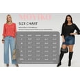 thumbnail image 7 of MOYIKO Women 3 4 Sleeve T-shirt Casual Loose O Neck Tunic Top Bell Sleeve Pleated Red Blouse Tee XL, 7 of 7