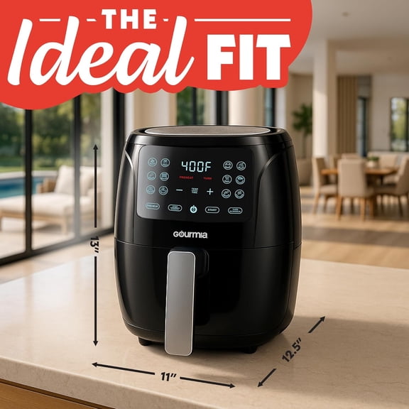 4 Qt Digital Air Fryer with FryForce360 Technology, 8 Presets, Dishwasher Safe