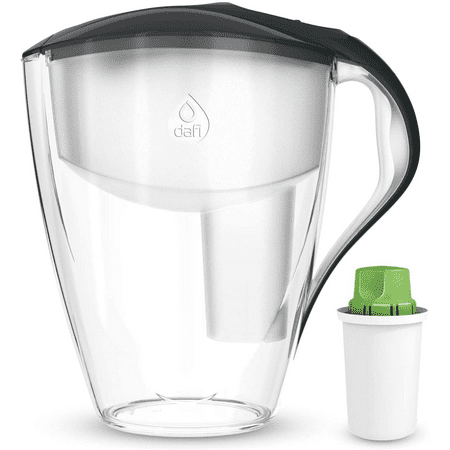 

DAFI Water Filter Pitcher with Alkaline Filter | LED | BPA-Free | Made in Europe | Black | 16 Cup