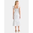 thumbnail image 2 of The Pioneer Woman Smocked Flutter Midi Dress, Sizes S-XXL, Women’s, 2 of 4