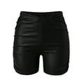 thumbnail image 4 of Prolriy Leather Shorts for Women, Women's Casual Summer Comfortable Fashion Leather Tight Sexy Leisure Outdoor Shorts Womens Shorts Black XL, 4 of 9