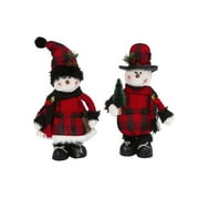 Gerson Set of 2 15-in H Plush Holiday Standing Snowman Figures