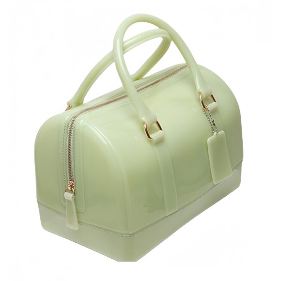 MIFORINES Bolso de mano con asa superior en forma de almohada de gelatina de verano para mujer, bolso de cristal transparente de Color caramelo