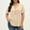 Beige, variant on Women's V Neck Button Down Top With Pintuck Detail And Short Sleeves, Featuring Loose Fit Tunic, For Summer Casual Wear Beige XXL