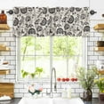 thumbnail image 3 of Farmhouse Black Floral Valances for Windows Linen Boho Flower Rustic Country Rod Pocket Curtain Valance Window Treatment Short Curtains for Kitchen Living Room, 54"x18", 3 of 5