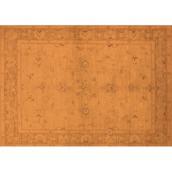 Ahgly Company Indoor Rectangle Oriental Orange Industrial Area Rugs, 7' x 9'