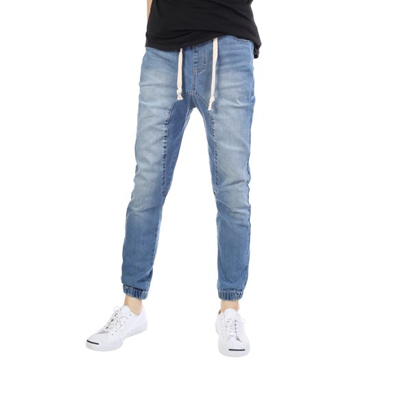 Allsense Men's Slim Fit Washed Denim Joggers, Up to 5XL