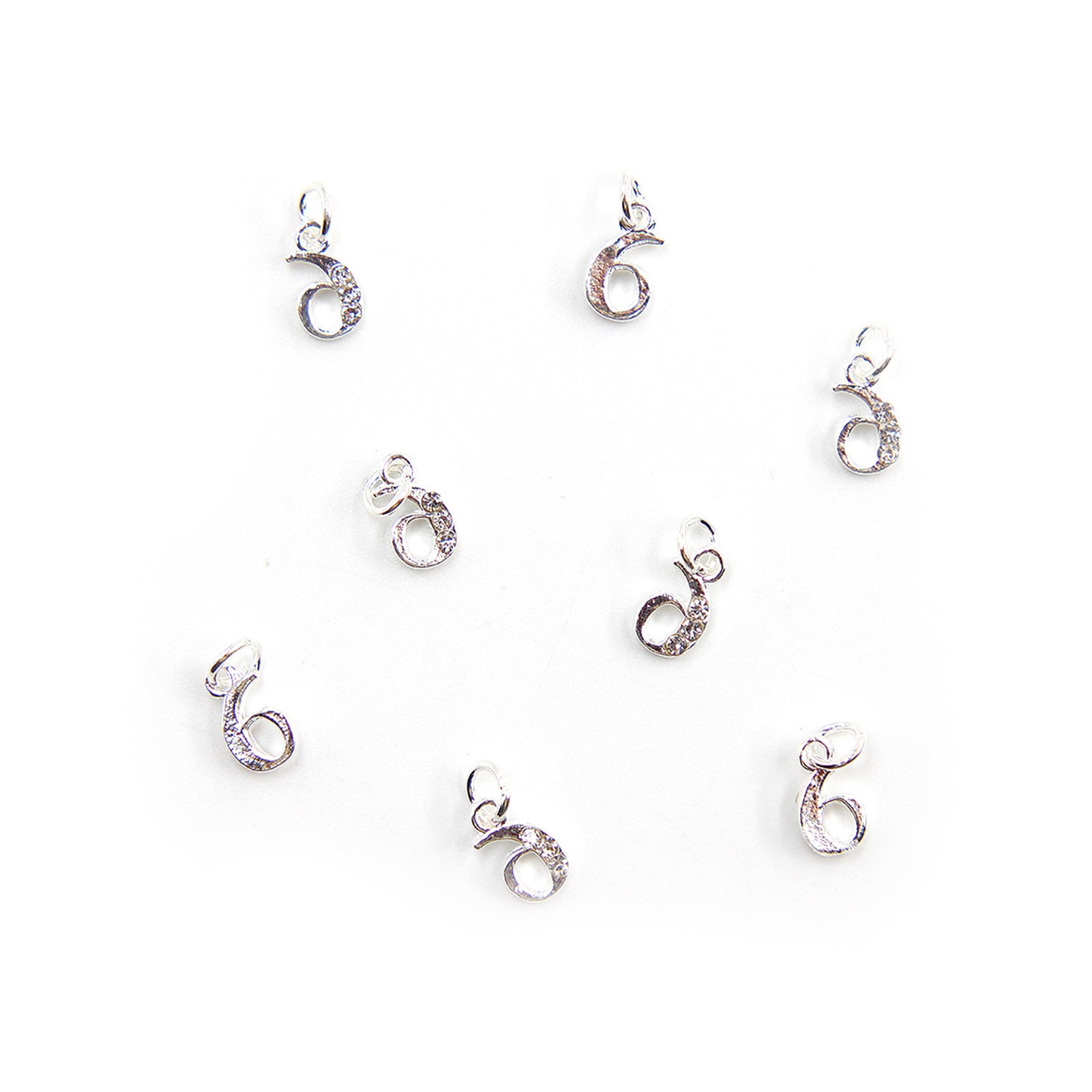 10Pcs Nail Pendant 0-9 Numbers Dangle Nail Charms Accessories 3D