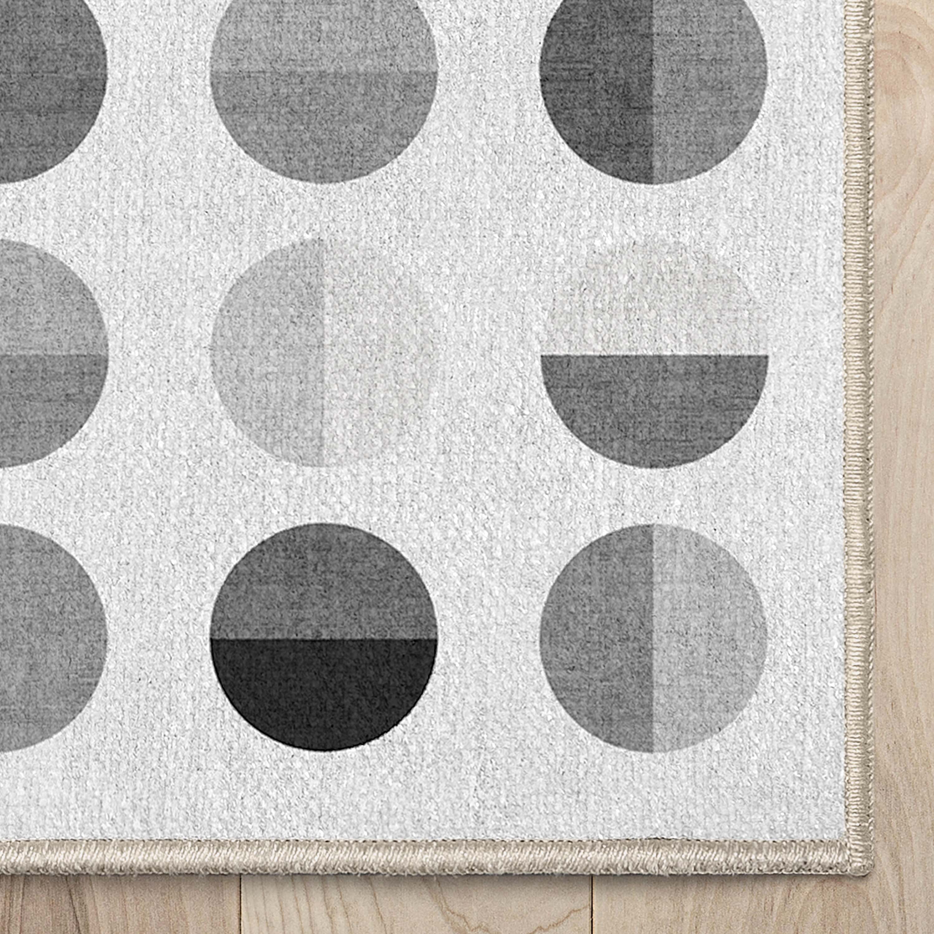 Well Woven Apollo Split Dot Mid-Century Modern White Flat Pile Easy to Clean 9'3" x 12'6" Area Rug for Living Room Dining Room Bedroom and Kitchen