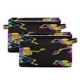 thumbnail image 2 of Colorful Skeletons Dancing Square Storage Bins with Handles Collapsible Containing Box 1 Pack, 2 of 9