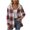 Wine, variant on ZZkhGO Women's Plaid Hooded Button‑Front Cardigan Coat Long Sleeve Oversized Outerwear with Chest Pocket