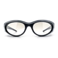 thumbnail image 5 of Oval Geometric Dimensional Diamond Cut Bevel Plastic Sport Sunglasses Dark Grey - Clear, 5 of 8