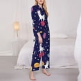 thumbnail image 3 of Picia Lama in Space Pattern Women’s Long-Sleeve Sleepwear Set - Soft 2-Piece Loungewear with Pockets, Comfy PJs for Relaxing Nights-Small, 3 of 7
