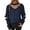 Navy, variant on Lovskoo Sweaters for Women Long Sleeve Trendy Casual Knitted Solid Color Panel V-Neck Sweater Black