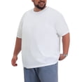 thumbnail image 4 of INSPIRE CHIC Men's Big & Tall Mesh Breathable Crew Neck Short Sleeve Solid Textured T-Shirts XL White, 4 of 4
