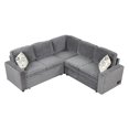 thumbnail image 2 of Harper & Bright Designs Pull Out Couch Bed Sleeper Sofa with USB Ports, L Shaped Couch Convertible Sectional Sofa with Power Sockets for Living Room, Gray, 2 of 15