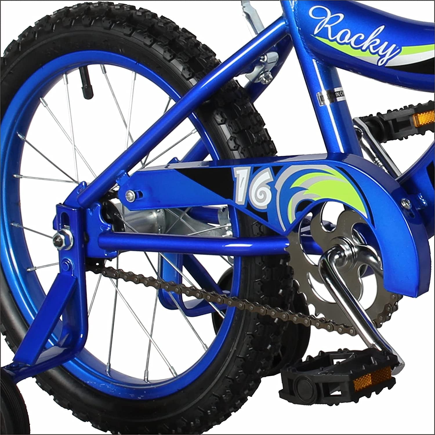 WonderWheels 16" BMX S-Type Frame Bicycle Coaster Brake One Piece Crank Chrome Rims Black Tire Kid's Bike - Blue