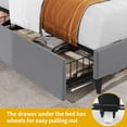 thumbnail image 4 of Dextrus Queen Size Storage Bed Frame with Tufted Headboard, No Box Spring Needed, Grey, 4 of 5