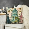 thumbnail image 2 of Merry Christmas Decorative Throw Pillow Covers, Tree Pink Porch Outdoor Home Decor, Polka Dots Stripes Holiday Cushion Case, 2 of 5