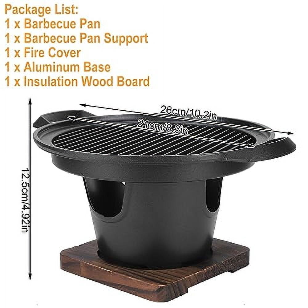 Pilipane Portable BBQ Grill, Portable Charcoal Grill, Household Mini Smokeless Barbecue Grill Charcoal Stove BBQ Accessories Korean BBQ Grill Pan for Home 10 2x8 3x4 9in