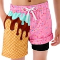 thumbnail image 2 of JAJAHO Boys Swim Trunks Boy Bathing Suit Quick Dry Swim Shorts With Liner Ice Cream Printed Drawstring Swimwear Bottoms With Pockets 2-14Y, 2 of 4