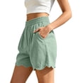 thumbnail image 6 of Athletic Shorts for Women Running Gym Shorts Women's Summer Solid Color Elastic Waistband Pocket Shorts Mint Green Xxl, 6 of 6