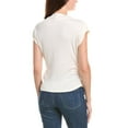 thumbnail image 2 of Michael Stars womens  Reese Power Shoulder Top, s, White, 2 of 3
