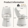 thumbnail image 2 of Accent Chair with Hollow Back Design, Modern Chenille Dining Chair, Upholstered Vanity Chair with Metal Base for Living Room, Bedroom, Off-White, 2 of 5
