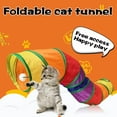thumbnail image 3 of Lotpreco Cat Tunnel for Indoor Cats with Play Ball and Peek Holes, Interactive S-Way Foldable Pet Cat Tunnel Crinkle Toy, Large Long Dog Cat Tunnel Tube for Kitten Kitty Puppy Bunny Rabbit (Rainbow), 3 of 8