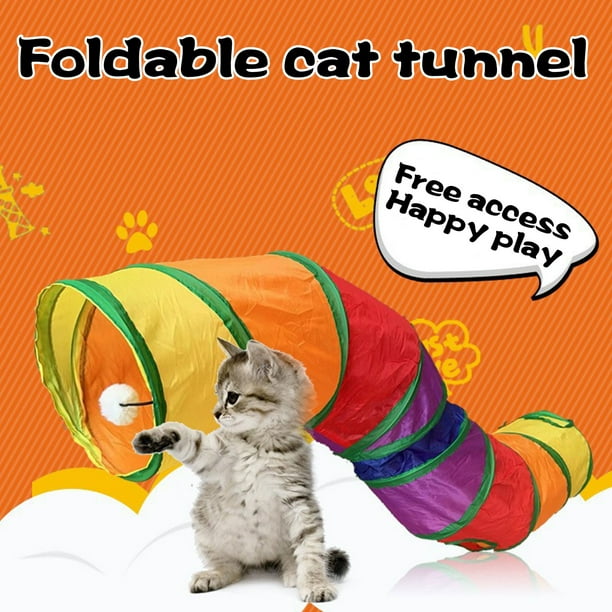 Rainbow Cat Toy Tunnels Juguetes ligeros plegables para mascotas (forma de S) Ndcxsfigh Para estrenar