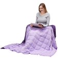 thumbnail image 1 of MOTRIP Manta con peso para adultos tamaño Queen 15 libras manta de cama de franela cálida y difusa con suave transpirable lijado reversible 60''x80'' 15 lbs púrpura, 1 of 5