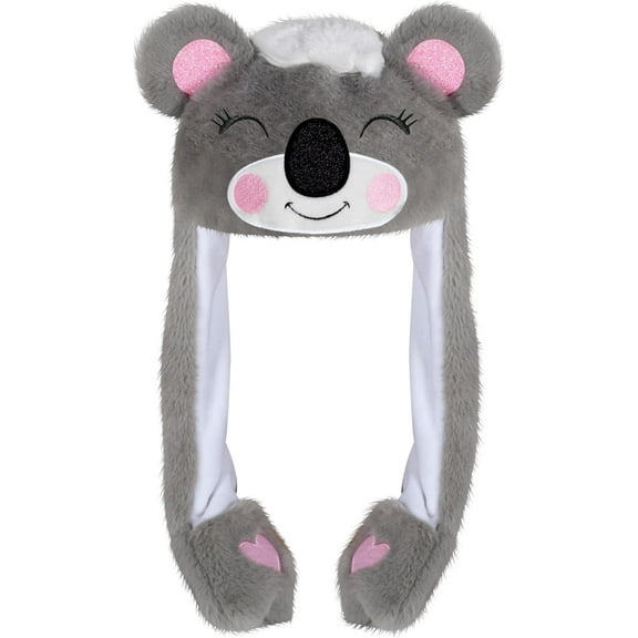 ShellKingdom Koala Plush Winter Novelty Hat Warm Funny Beanie Animal Hat with Ears Moving Jumping Pop up Beating for Kids Teens Adults - One Size