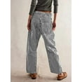 thumbnail image 4 of Jeans for Women Y2k Striped Drawstring High Waist Straight Wide Leg Boyfriend Jeans Mom Denim Pants, 4 of 6