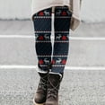 thumbnail image 2 of Women Christmas Outfit Women's Festive Holiday Print Casual Slim Fit Stretch Yoga Trousers Soft Comfortable Daily Wear Leggings for Ladies Blue L, 2 of 4