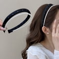 thumbnail image 2 of Imitation Pearl Hairband Lightweight Double-Layer Design Headband French Style Hair Hoop Soft Touch Versatile Outfit Accessory, 2 of 8