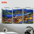 thumbnail image 2 of 2D Flat, [JIT]3pcs/set, 2D Flat canvas paintings-frameless, The background is a small town and mountains, Posters and prints, living room, office, library, Bedroom, School, cafe, abstract art, home, 2 of 4