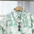thumbnail image 5 of KPOPLK Toddler Boy's 2 Piece Outfits Set for 6M 9M 12M 18M 2T 3T 4T Striped Short Sets Button Up Shirt and Shorts Clothes Sets(3-4 Years,Green), 5 of 5