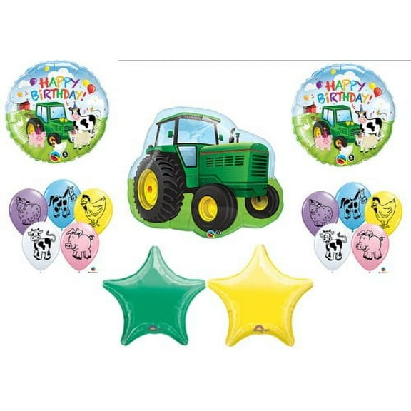 Farm Tractor Barnyard Cow Pig Deere Birthday Party Balloons Favors Decorations Supplies John