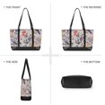 thumbnail image 6 of FORMRS Canvas Laptop Tote Bag for Women with 15.6" Computer Compartments Shoulder Handbag, Purple Floral Pattern, 6 of 7
