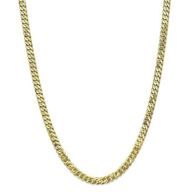 10k 6.25mm Flat Beveled Curb Chain (Weight: 27.29 Grams, Length: 20 Inches)