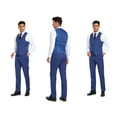 thumbnail image 3 of ETHAN Mens 3 Piece Suit Classic Fit Royal Blue Pinstripe Set for Young Men Homecoming Party Dress XXL, 3 of 7