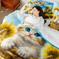 thumbnail image 4 of Castle Fairy Kawaii Cat Bedding Comforter Set 7-Piece for Boys Girls,Chic Floral Sunflower King Bedding Sets,Rustic Farmhouse Ultra Soft Bed Sheets,Microfiber Bedroom Decor,Reversible, 4 of 8
