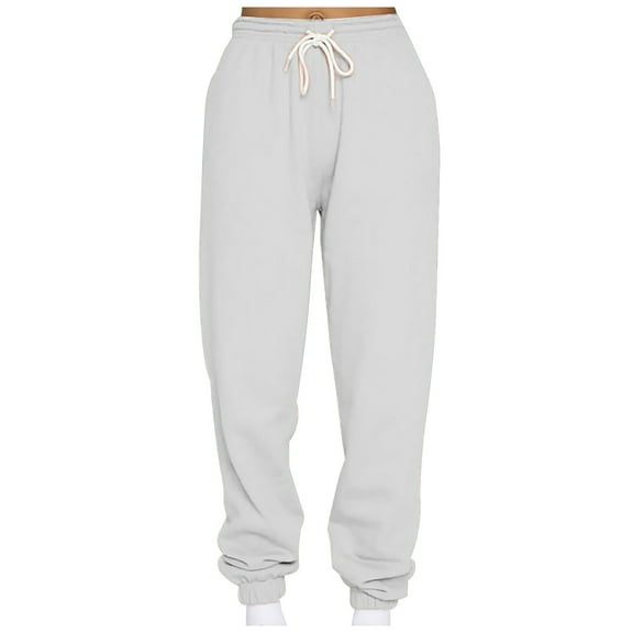 IROINNID Sales Women's Sweatpants Casual Jogger Loose Fit Sports Sweatpants Ankle Banded Trousers Gradient Fleece Pants,Gray