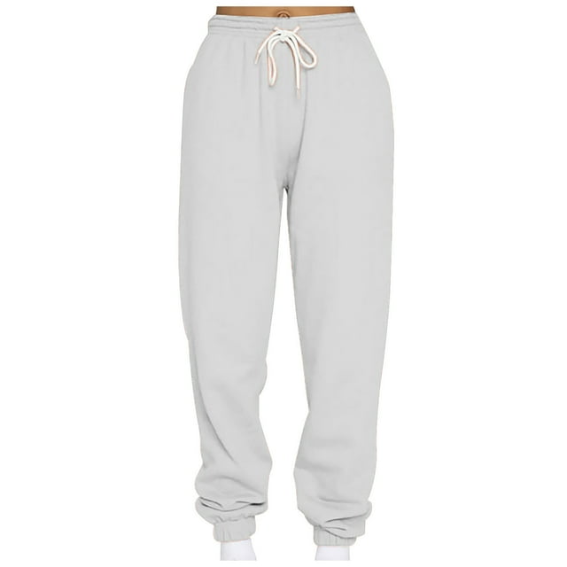 Yuyuzo Womens Jogging Sweatpants Elastic Drawstring Waist Loose Fit Solid Color Workout Gym Pants Trackpants