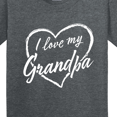 thumbnail image 4 of Inktastic I Love My Grandpa in White Chalk Heart Youth T-Shirt, 4 of 5