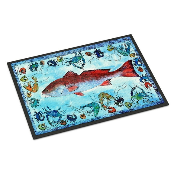 Carolines Treasures 8087-MAT Red Fish Doormat 18x27 27"L x 18"W multicolor